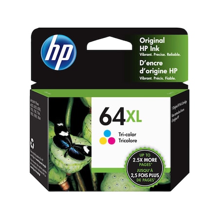 Hp HP 64XL, N9J91AN Tri-color Original Ink Cartridge, 415 Yield N9J91AN
